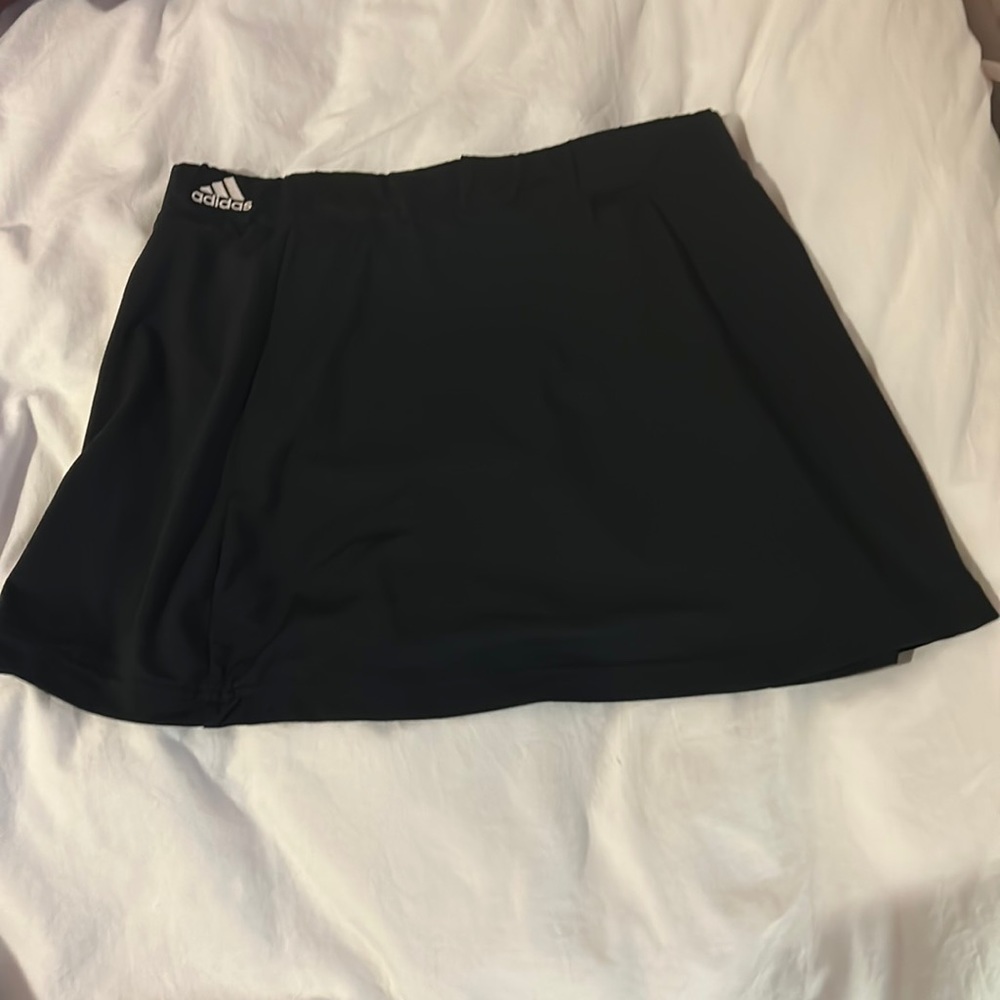 Black nylon adidas tennis skirt